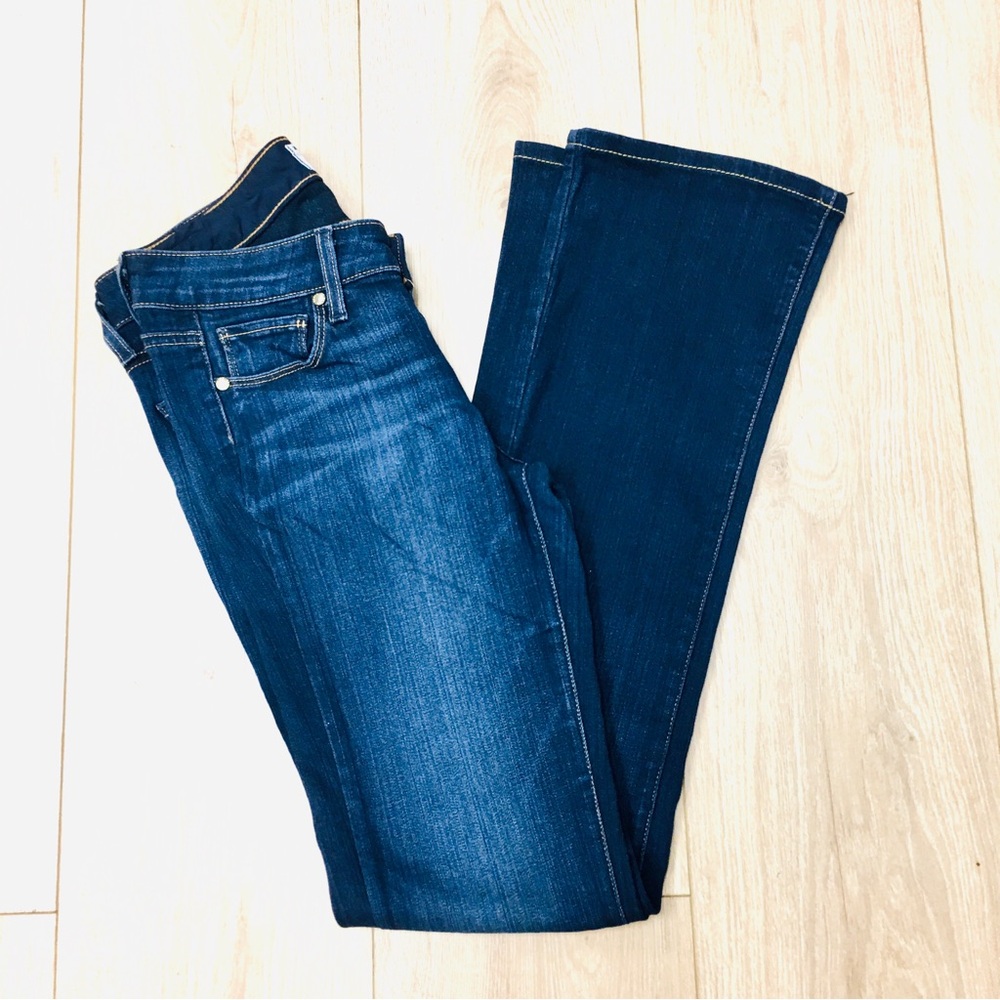 PAIGE Dark Blue Women's Bootcut Jeans Manhattan boot cut dark wash denim
